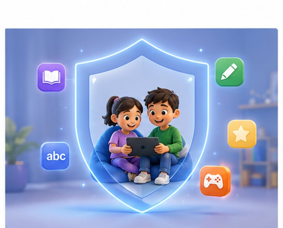 A child using the app comfortably.